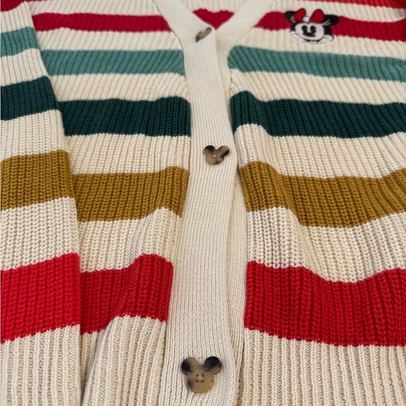 DISNEY  Park Minnie Mouse Multicolor Striped Cardigan Sweater Women size 1X - Picture 2 of 11